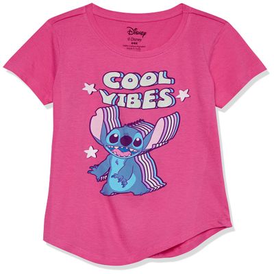 Disney Girls Lilo & Stitch T-Shirt - Toddler 4-16 T Shirt, Hot Pink (G4-16), 6 US