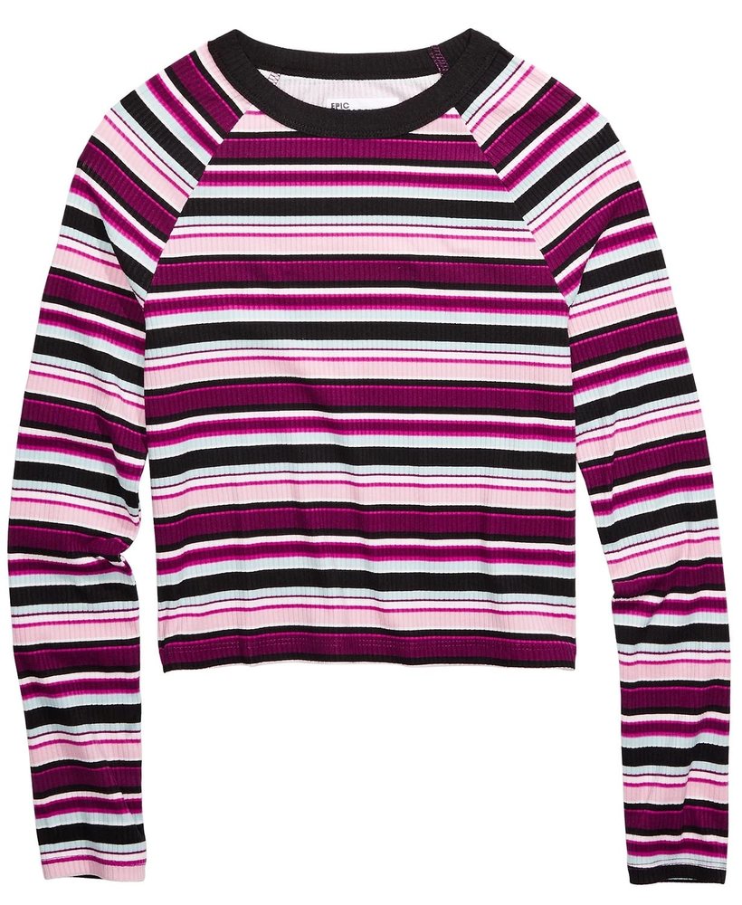 Epic Threads Big Girls Striped Top Dark Purple Size Medium