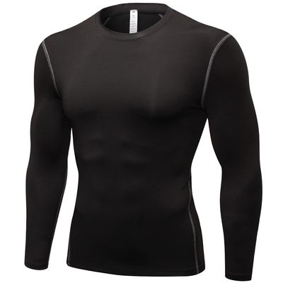 SPVISE Black Compression Shirt Men, Long Sleeve Athletic Compression Tops Dry Workout T-Shirt Sports Base Layer Undershirt