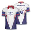 PRIMESTY Skull Camo Bowling Shirts Men, Custom Name American Flag Camouflage Bowling Jersey, Personalized Bowling Polo S-5XL view 1