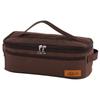 Azarxis Camping Cooking Utensils Organizer Bag Travel Storage Bag Portable Small Stuff Case for Storing Flatware Cutlery Digital Accessories Cosmetics Makeup Brushes (Brown)