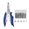 Alloygold Pack of 201pcs Fishing Stainless Steel Split Rings 5 Sizes and Plier Set, Split ring capable of withstanding large tensile force and Fishing Plier Tool Kitblue view 1