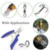 Alloygold Pack of 201pcs Fishing Stainless Steel Split Rings 5 Sizes and Plier Set, Split ring capable of withstanding large tensile force and Fishing Plier Tool Kitblue view 2