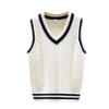winying Kids Boys Girls Sweater Vest V-Neck Sleeveless Cable Knit School Uniform Sweater Pullover Tank Top White A 9-10 Years view 1