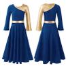 winying Kids Liturgical Praise Dance Dress for Girls Loose Fit Full Length Tunic Dancewear Worship Costume Royal Blue 4 Years view 3