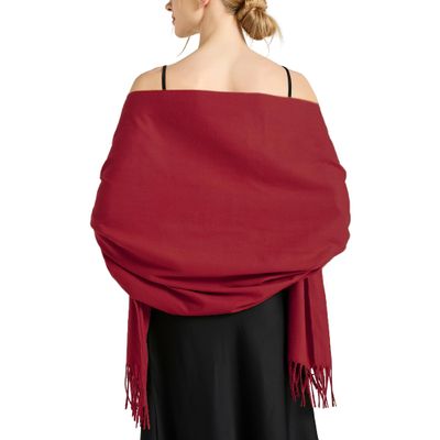 Ciormis Burgundy Pashmina Scarves, Wine Women Warm and Elegant Pashmina Shawls and Wraps for Party(Burgundy)