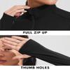 PINSPARK Workout Jackets for Women Athletic Running Gym Yoga Jacket Lightweight Full Zip Slim Fit Sports Tops Thumb Holes Pockets, Black, Large view 4