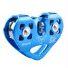 Azarxis 30 kN Zipline Pulley 6700LBS Zip Line Tandem Dual Trolley Kit for Cable & Rope Heavy Duty for Rescue Climbing Hauling Backyard Zipline Mountaineering Rigging (Blue) view 1