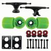 Kahuna Creations Longboard Skateboard 180mm Trucks 69mm Wheels ABEC7 Bearings Hardware Bundle (Full Board Set)  (Green Wheels) view 1