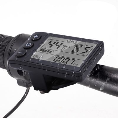 Bike Computer, S866 Bike Speedometer LCD Display Meter IP65 Waterproof Cycling Odometer, 24V 36V 48V Control Panel with SM Plug for Handlebars Mounting