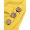 Girls Casual Short Sleeve T Shirts Crewneck Tunic Tops 4-13Y Kids Button Striped Tee Blouses (BM4-Yellow, 6-7 Years) view 3