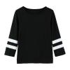 Girls Casual Short Sleeve T Shirts Crewneck Tunic Tops 4-13Y Kids Button Striped Tee Blouses (BM2-Black, 6-7 Years) view 2
