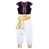 HULIJA Boys 2PCS Arabian Desert Prince Suit Carnival Party Golden Vest with Pant Deluxe Set Purple 14 Years view 3