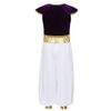 HULIJA Boys 2PCS Arabian Desert Prince Suit Carnival Party Golden Vest with Pant Deluxe Set Purple 16 Years view 2