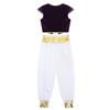HULIJA Boys 2PCS Arabian Desert Prince Suit Carnival Party Golden Vest with Pant Deluxe Set Purple 16 Years view 4