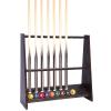CNCEST 10-Hole Billiard Cue Rack, Multifunctional Wood Pool Stick Stand Holder Cue Holder Floor Standing Pool Cue Rack for Fishing Rods/Golf Club, 7.87"x23.62"x22.44", Hole Diameter: 3.5cm/1.38inch view 1