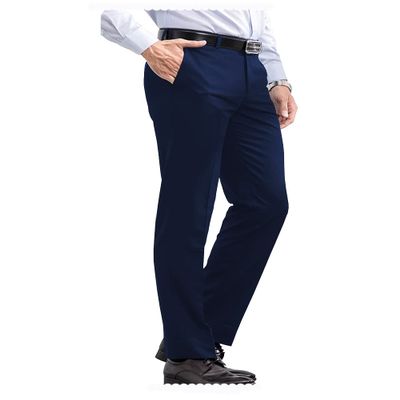 Men Pants Dress Classic Slim Fit Comfort Suit Premium Casual Pant (Navy-38W x 34L)