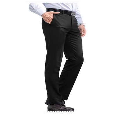 Men Pants Dress Classic Slim Fit Comfort Suit Premium Casual Pant (Black-42W x 30L)