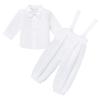 Baby Boys Baptism Christening Outfit Bowtie Romper Waistcoat Shorts Pants Wedding Party Formal Ring Bearer Tuxedo Suit for Cake Smash Photo Shoot Gentleman White Dress Suit All White - Long 6-9 Months view 1