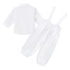 Baby Boys Baptism Christening Outfit Bowtie Romper Waistcoat Shorts Pants Wedding Party Formal Ring Bearer Tuxedo Suit for Cake Smash Photo Shoot Gentleman White Dress Suit All White - Long 6-9 Months view 2