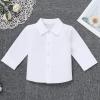 Baby Boys Baptism Christening Outfit Bowtie Romper Waistcoat Shorts Pants Wedding Party Formal Ring Bearer Tuxedo Suit for Cake Smash Photo Shoot Gentleman White Dress Suit All White - Long 6-9 Months view 3