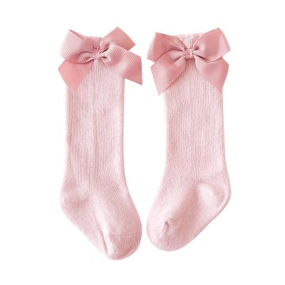 Baby Kids Socks Stockings Girls Toddler Length Mid-Calf Knee-High Solid Sock Princess Cable Knit (Purple, 6-18 Months)