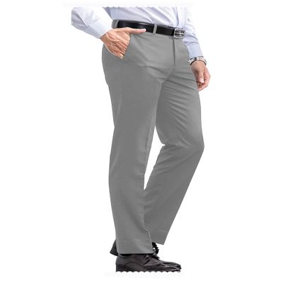Men Pants Dress Classic Slim Fit Comfort Suit Premium Casual Pant (Light Grey-40W x 32L)