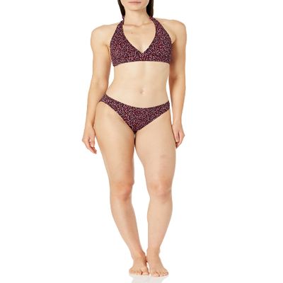 Amazon Essentials Women's Classic Full Coverage Low Rise Bikini Swimsuit Bottom, Brick Red Leopard, 2X
