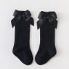 Baby Kids Socks Stockings Girls Toddler Length Mid-Calf Knee-High Solid Sock Princess Cable Knit (Black, 6-18 Months) view 2