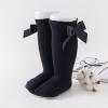 Baby Kids Socks Stockings Girls Toddler Length Mid-Calf Knee-High Solid Sock Princess Cable Knit (Black, 6-18 Months) view 3