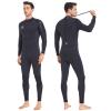 Men Wetsuit Neoprene Wet Suit - 3mm Thermal Scuba Gear Back Zip Ultra Stretch Black Swimsuit Long Sleeve Full Body Warm Women Diving Suits for Snorkeling Swimming Outdoor Water Sports Diver S view 1