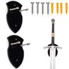 WANLIAN Sword Cards Sword Stand Wall Mounted Sword Wall Card Acrylic Sword Wall Display Card Shield Sword Stand with Hardware (2 pieces black) view 1