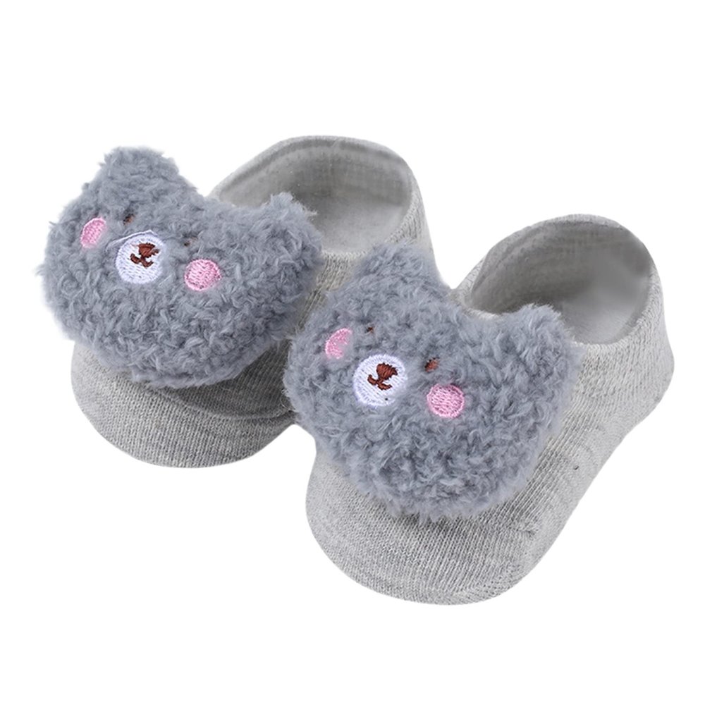 Baby Socks Boys Girls Cartoon Non Slip Baby Sock Floor Socks Infant Socks (Grey, 12-36 Months)