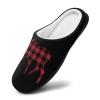 Plaid Moose Lumberjack Red Black Men's House Slippers Warm Slip Home Shoes for Indoor Outdoor with Rubber Sole 9-1042-43 view 3