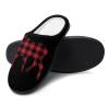 Plaid Moose Lumberjack Red Black Men's House Slippers Warm Slip Home Shoes for Indoor Outdoor with Rubber Sole 9-1042-43 view 4