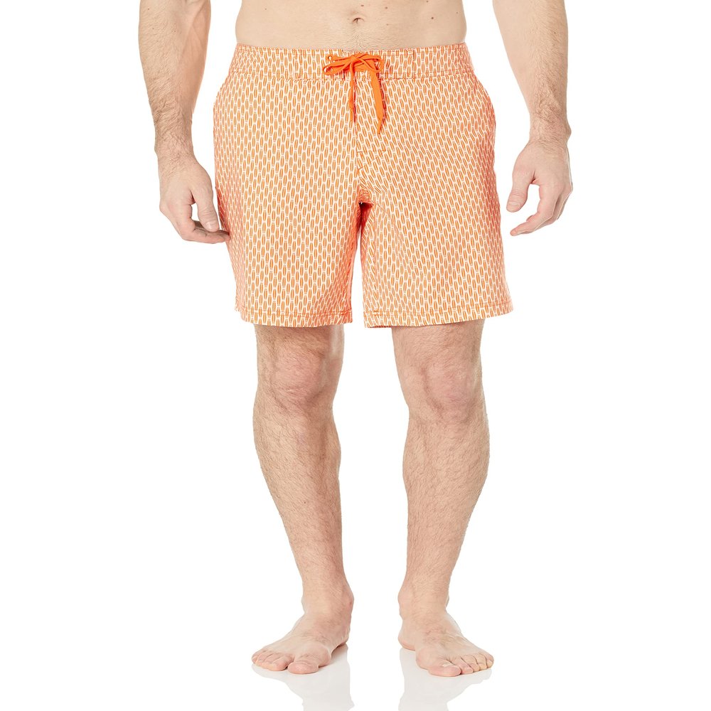 Amazon Essentials AEWSW03SS23_S Board Shorts, Light Pink, Surfboards Geo, Small
