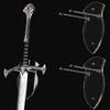 WANLIAN Sword Cards Sword Stand Wall Mounted Sword Wall Card Acrylic Sword Wall Display Card Shield Sword Stand with Hardware (2 pieces transparent) view 1