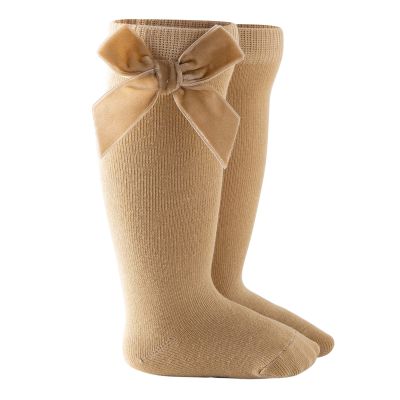 Length Knee-High Kids Toddler Baby Girls Princess Socks Mid-Calf Stockings Solid Sock Infant Girls (Beige, 3-18 Months)