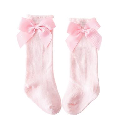 Baby Kids Socks Stockings Girls Toddler Length Mid-Calf Knee-High Solid Sock Princess Cable Knit Baby (Pink, 5-7 Years)