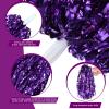 Chivao 24 Pcs Cheerleading Pom Poms, Metallic Foil Handle Cheer Squad Team Spirited Fun for Party, Sports Dance Cheer, 30 Grams Weight Each(Purple) view 3
