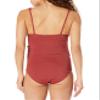 Amazon Essentials Women's Maternity Ruched V-Neck Swimsuit with Adjustable Straps, Brick Red, X-Small view 2