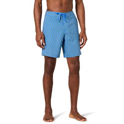 Amazon Essentials Men's 9" Quick-Dry Board Shorts, Blue Lizards, Large