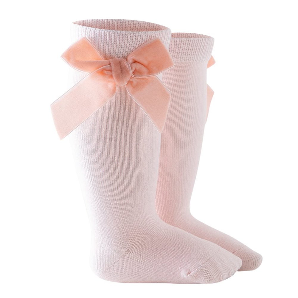 Length Knee-High Kids Toddler Baby Girls Princess Socks Mid-Calf Stockings Solid Sock Infant Girls (Pink, 3-18 Months)