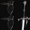 Wall Mounted Sword Card Sword Holder Sword Wall Card Acrylic Sword Wall Display Card Shield Sword Holder Knife Holder Dagger Holder (2 pieces transparent) view 1