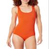 Amazon Essentials Women's One-Piece Coverage Swimsuit (Available in Plus Size), Orange, Medium view 1