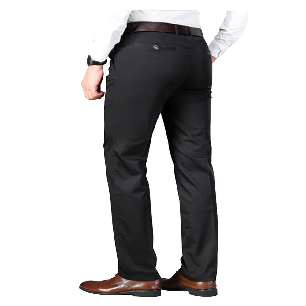 Uohzus Men's Slim Fit Beige Dress Pants Formal Pants Dress Slacks for Men