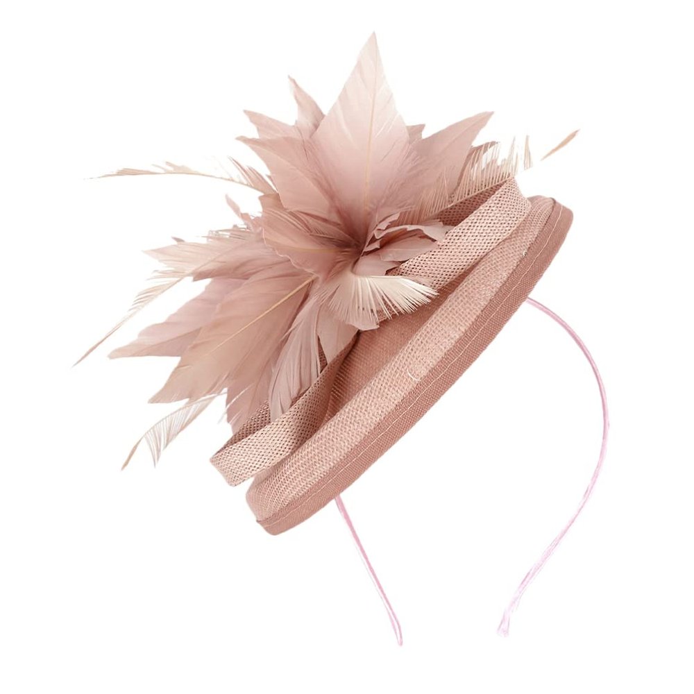 Beaupretty Barrette Hat Bridal Hair Clip Bridal Headpiece Bonnet for Kids Headpiece for Cocktail Veils for Brides Hair Pin Fascinators for Women Abs Headgear Wedding Miss Nude Pink