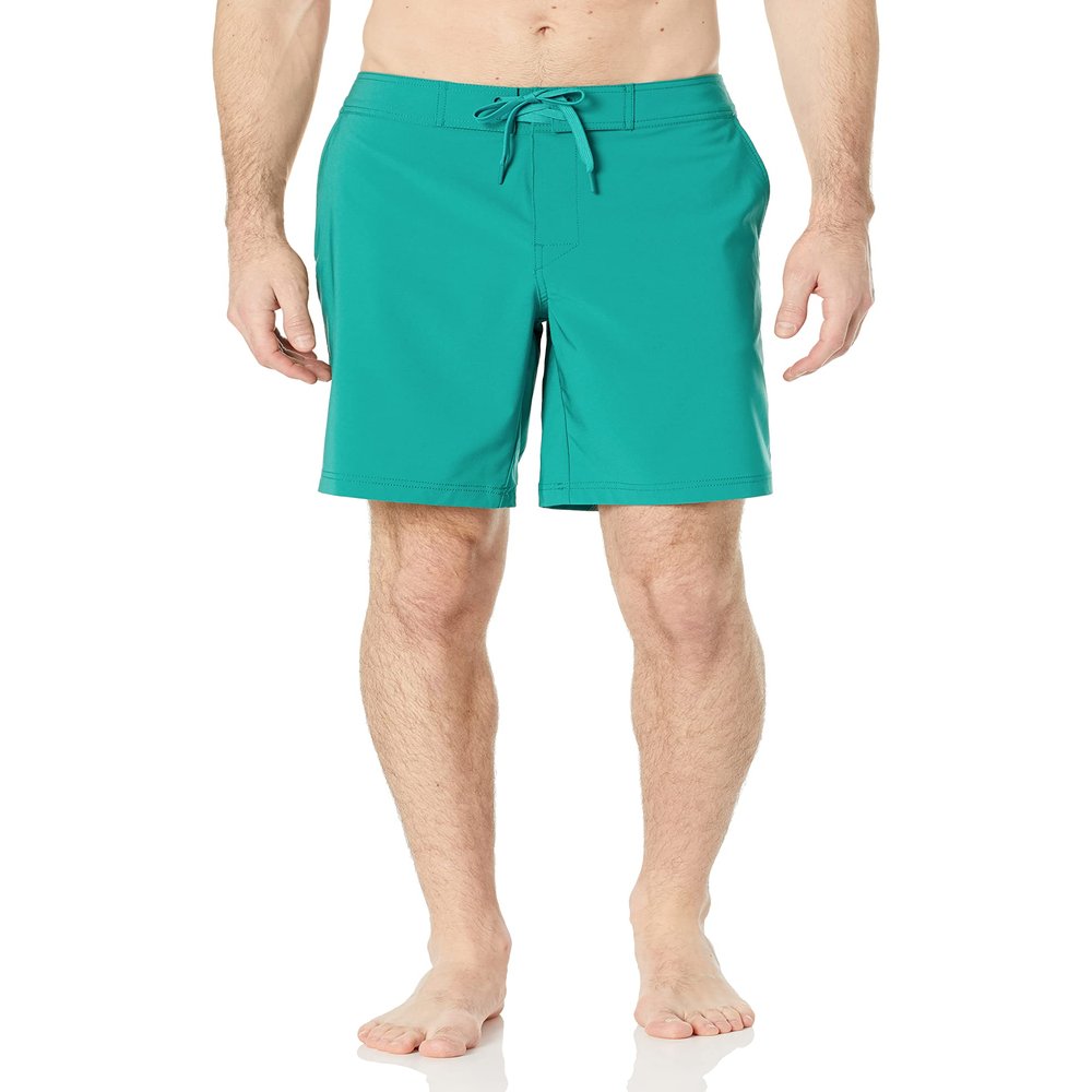 Amazon Essentials Men's 9" Quick-Dry Board Shorts, Teal Green, Large