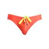 JEsilunmaMY Lace Up Underwear for Men Low Rise Quick-Drying Bulge Pouch Bikini Briefs Solid Color Strappy Beach Underpants (Orange,Medium) view 1