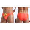 JEsilunmaMY Lace Up Underwear for Men Low Rise Quick-Drying Bulge Pouch Bikini Briefs Solid Color Strappy Beach Underpants (Orange,Medium) view 4